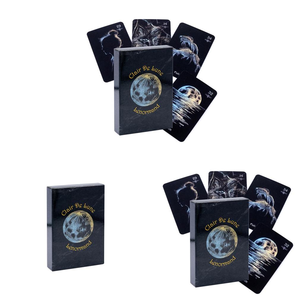 Clair De Lune Lenormand Deck With Copper Paper Material For Sensory And Parentchild Interaction