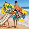 Luigi & Mario Car Trip Print Beach Towel, Large Soft Quick Dry Towel for Beach Camping Swimming