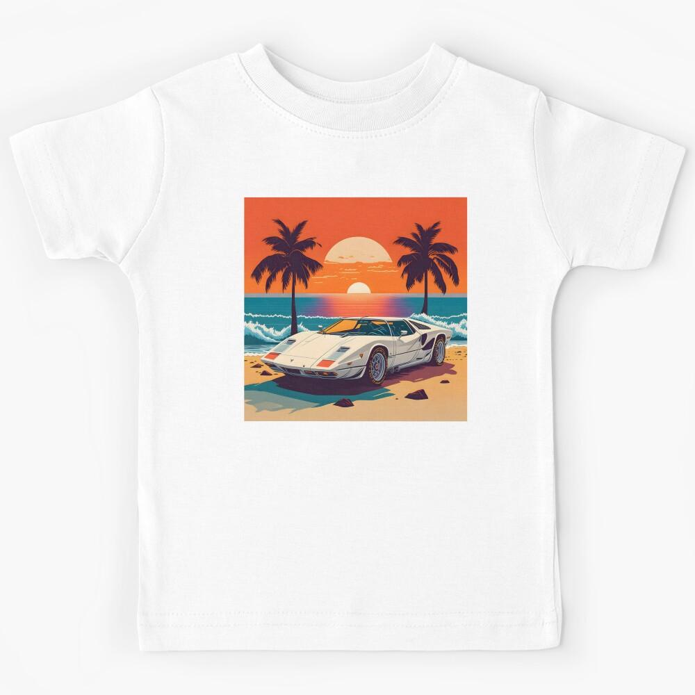 Vintage Sports Classic: Iconic Sports Car in Sunset Glory Kids T-Shirt 150