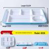 RuHan 14-inch Rectangular Blue & White Melamine 6-Compartment Canteen Tray