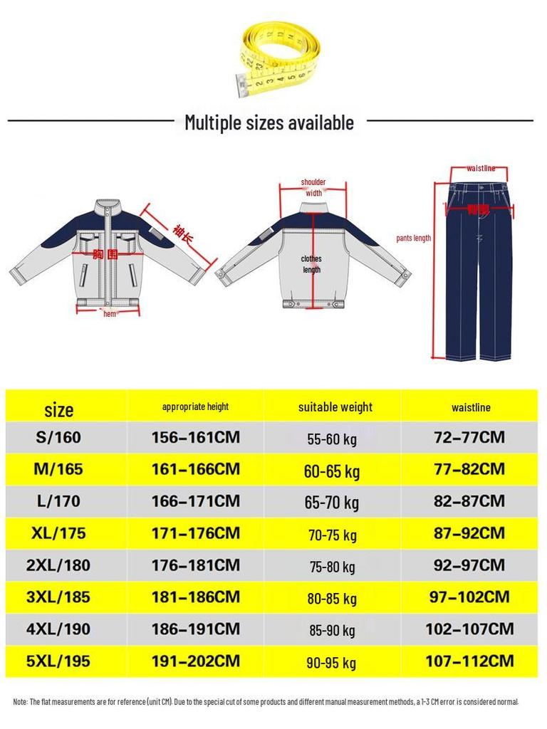CONGDI Summer Long Sleeve Wear-Resistant Work Uniform