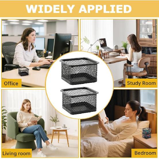 Paper Clip Holder for Desk, Paperclip Holders Mesh Paperclip Dispenser Organizer for Desk Binderclip Bobby Pin Holder Container for Home Office