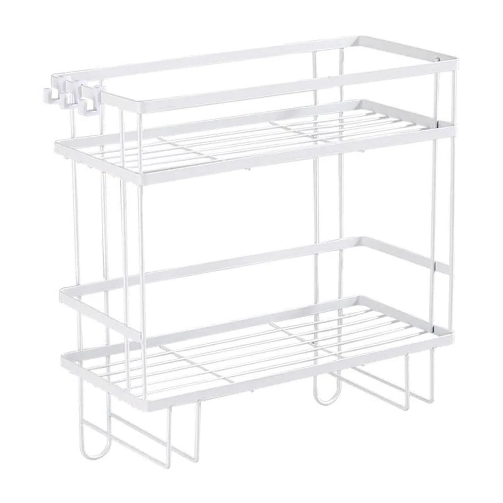 

Полка для туалета Утолщенная Водонепроницаемая Большая вместимость Установка без гвоздей Железо Над туалетом Органайзер для ванной комнаты Двойная