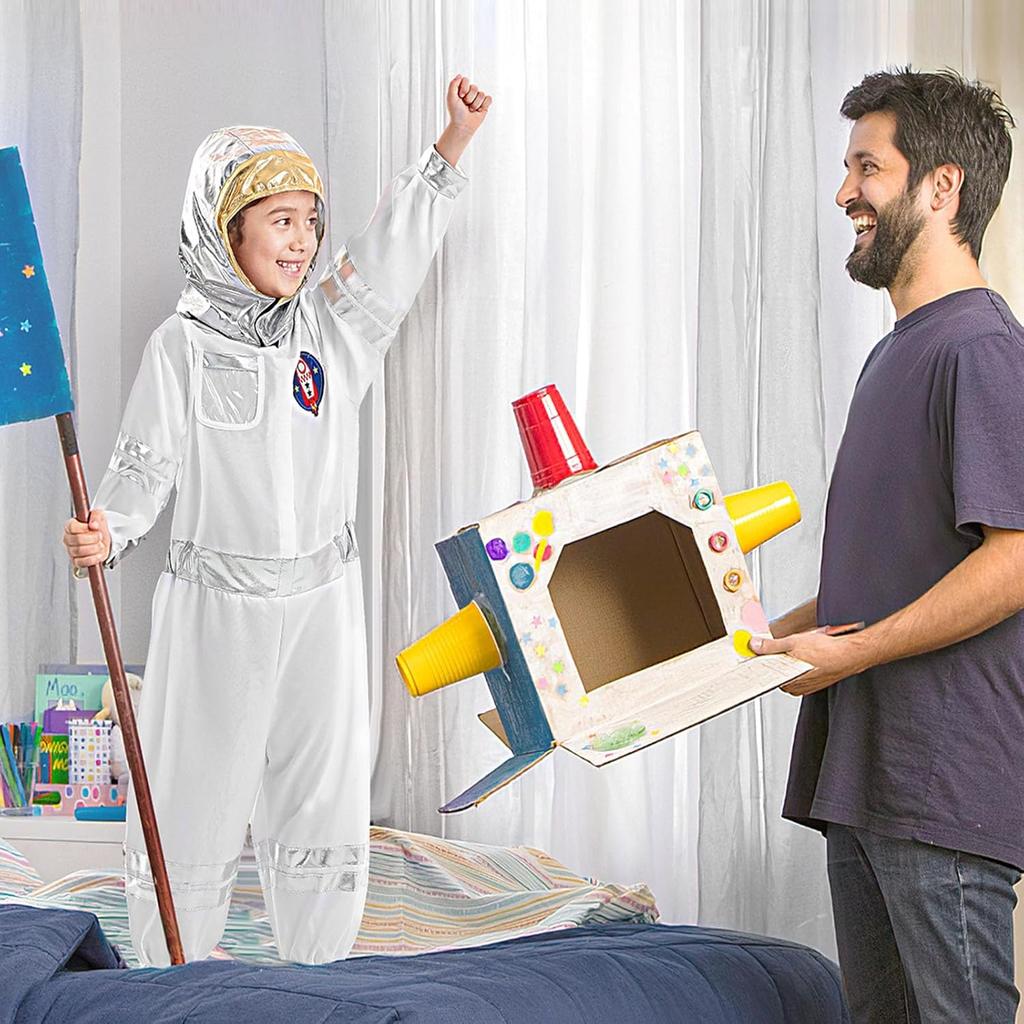 Jeowoqao Dress up Clothes for Little Boys Girls, Kids Dress Up Pretend Play Costumes,Police, Firefighters,Racers,Astronauts Costume for Toddler Age 3