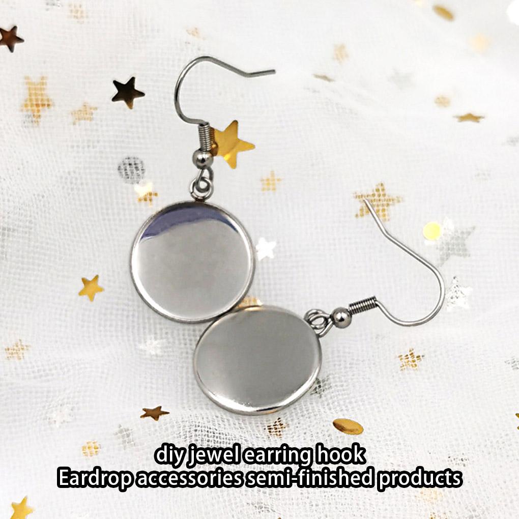 10 Stück Ohrring Selbstmontage Mehrgrößen Fassungen Flacher Boden Anhänger Rohling Basis Haken Schmuckherstellung Tablett Zubehör Geschenke
