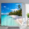 1Pc Green Tropical Plants Shower Curtains For Bathroom Polyester Seaworld Shower Curtain Printing Curtain Beach Shower Curtains
