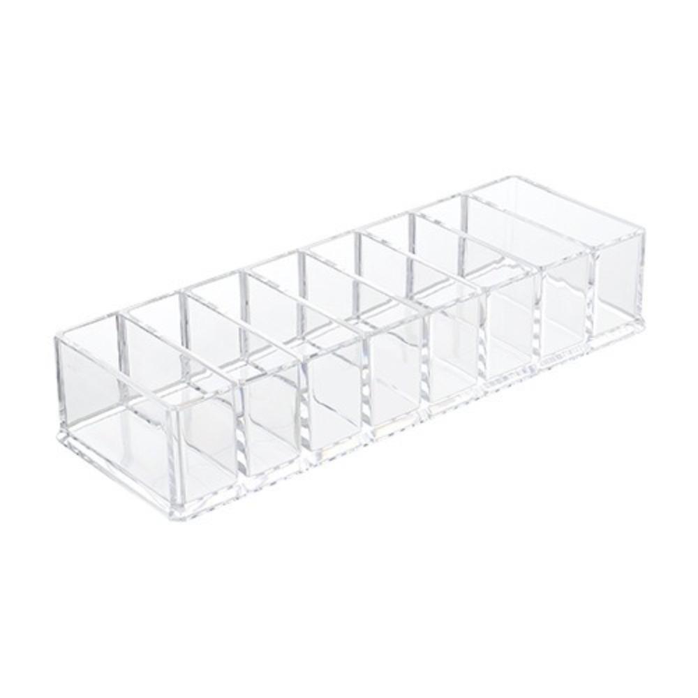 Transparent Makeup Display Stand 6/8-Slot Design Clear Cosmetics Storage Organizer Compartment Compact Storage