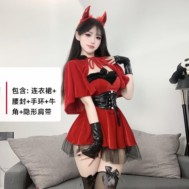 Sexy new year's day christmas uniform sexy lingerie velvet nightdress cosplay new c robe suit