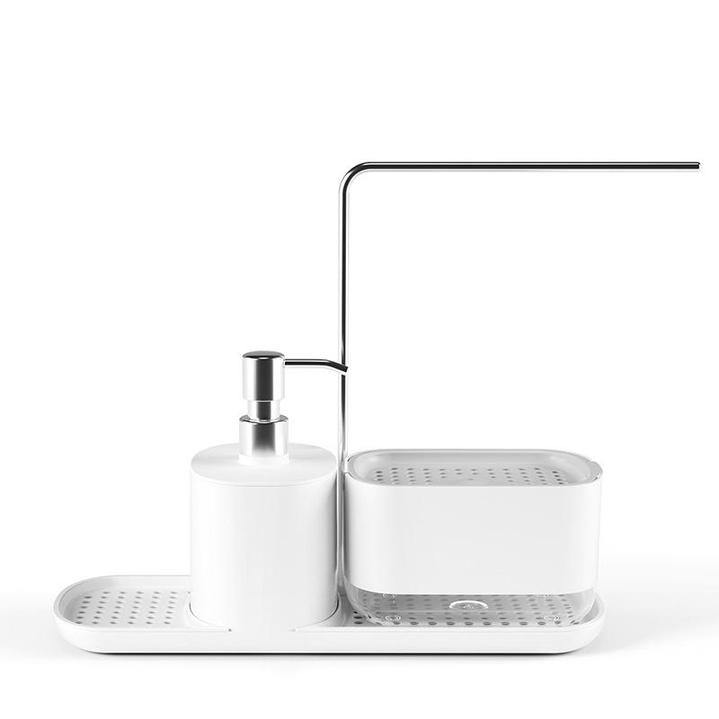 

Нажимной дозатор мыла для кухонной мойки и полка для хранения