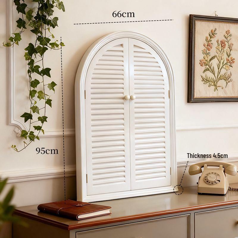 French-Style Solid Wood Shutter Mirror for Electrical Box Covering and Corridor Decor
