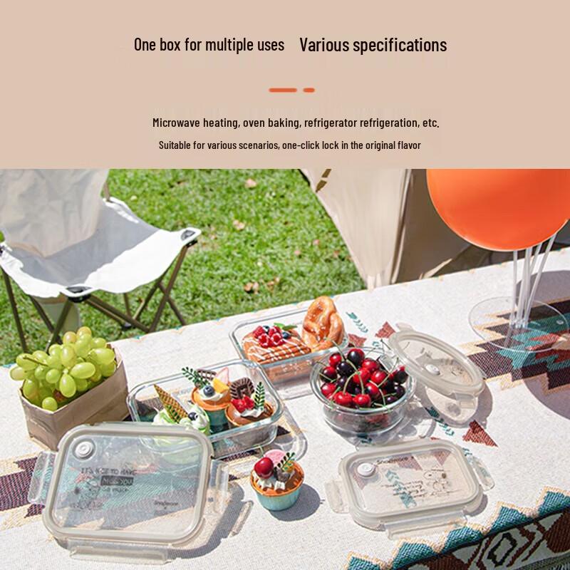 Corning VISIONS Black & White Glass Food Container