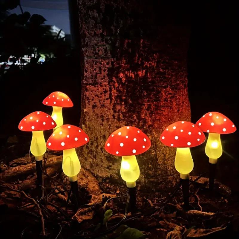 LED Solar Mushroom String Lights for Outdoor Garden and Courtyard Decor