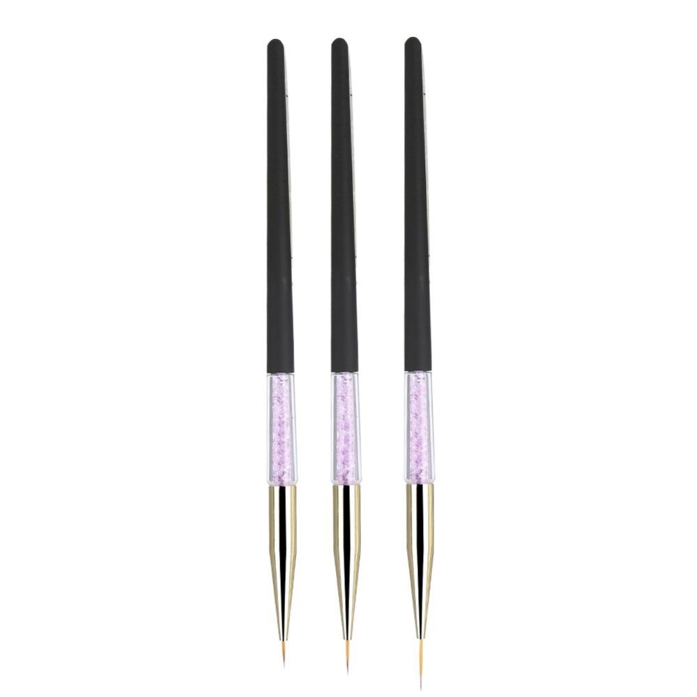 3pcs Fine Detail Nail Art Dotting Liner Brush Professional Nail Art Brush Gel Polish