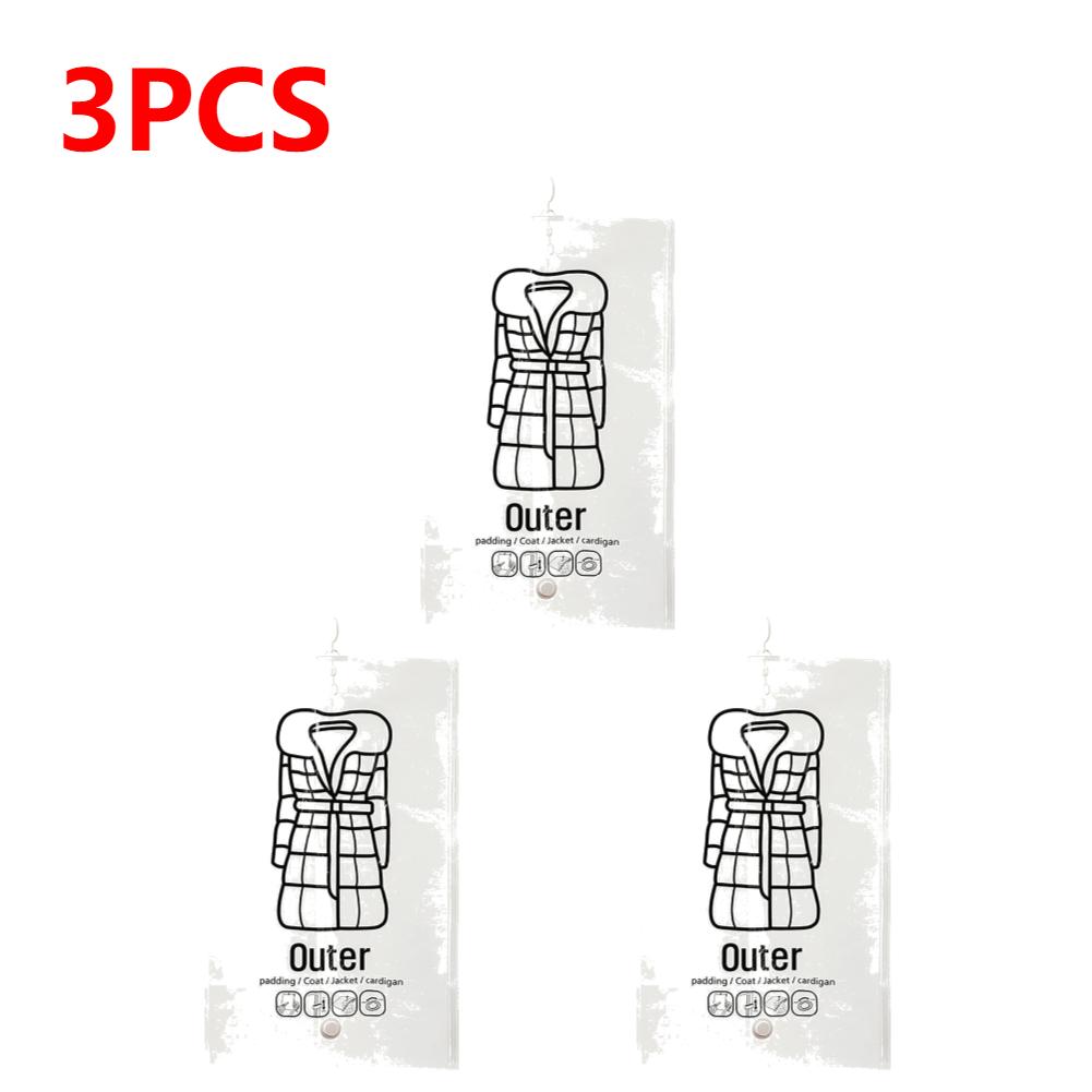 1-10PCS Hang Transparent Vacuum Bag Storage For Clothes Down Jacket Overcoat Compression Home Organizer Wardrobe