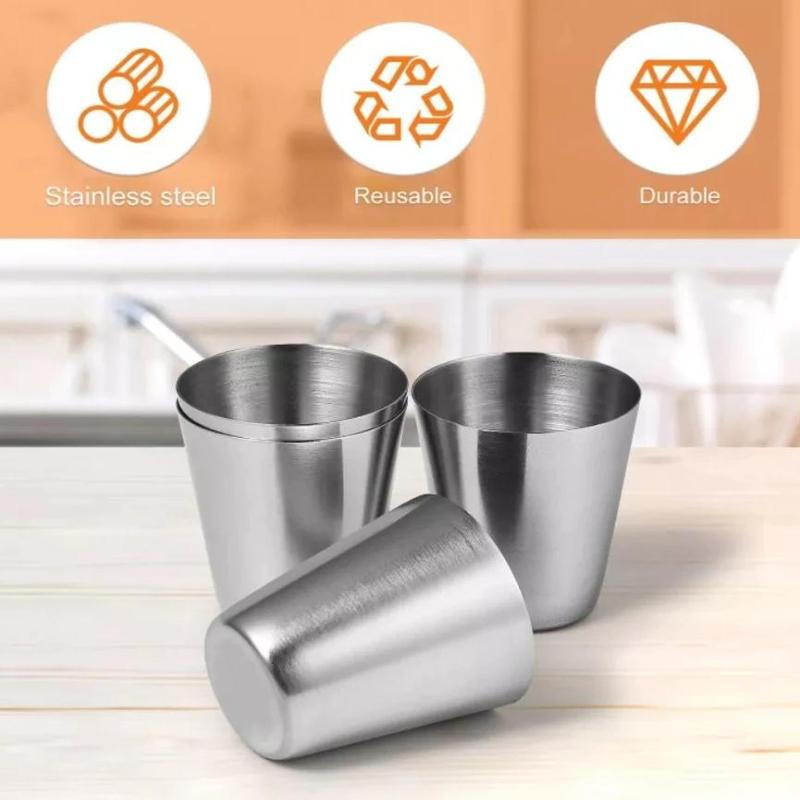 4Pcs/Set Stainless Steel Glass Set Outdoor Small Glasses Set Travel Picnic Cup Set 30/70/170Ml