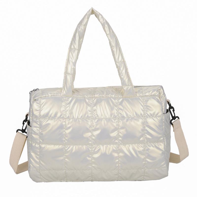 Tasche Damenmode Pendler Große Kapazität Eine Schulter Umhängetasche Koreanische Version Kleine Menschenmenge Plaid Baumwolle Anzug Handtasche