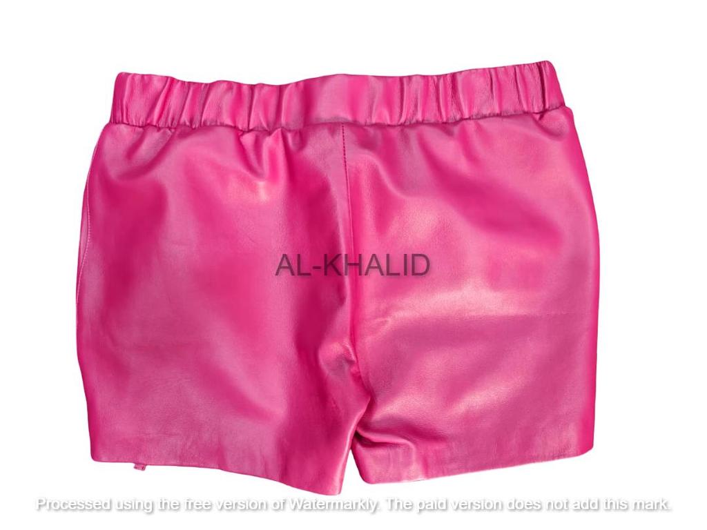 Cocktail Women Party Wear 100%Leather Stylish Genuine Pant Designer Shorts Pink