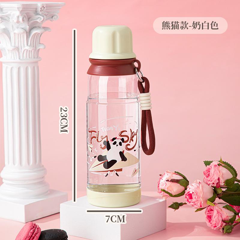 Water bottle new summer cartoon children's plastic cup outdoor men and women high temperature resistant portable high value sports kettle