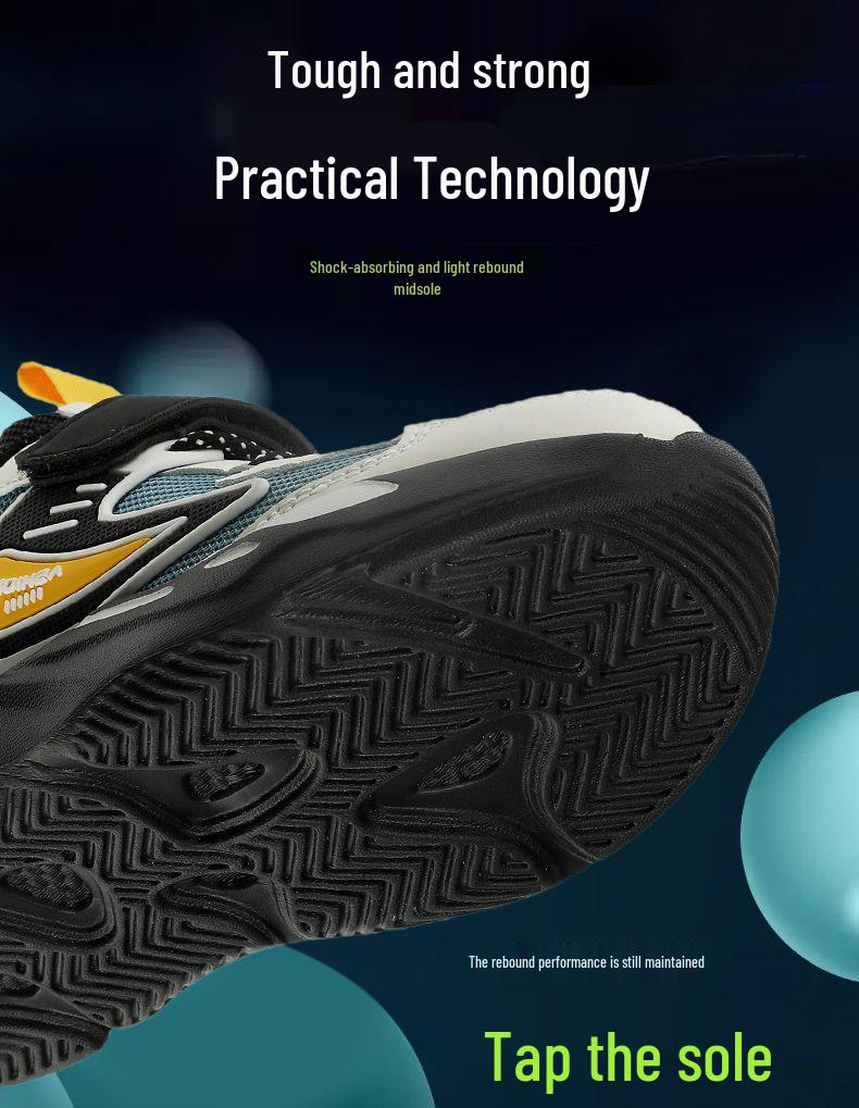 Athletische Schuhe für Jungen aus Mesh und Leder - Rutschfest, Abriebfest, Lässige Laufschuhe für Kinder, Frühjahrs- und Herbst-Schuljahreszeit.