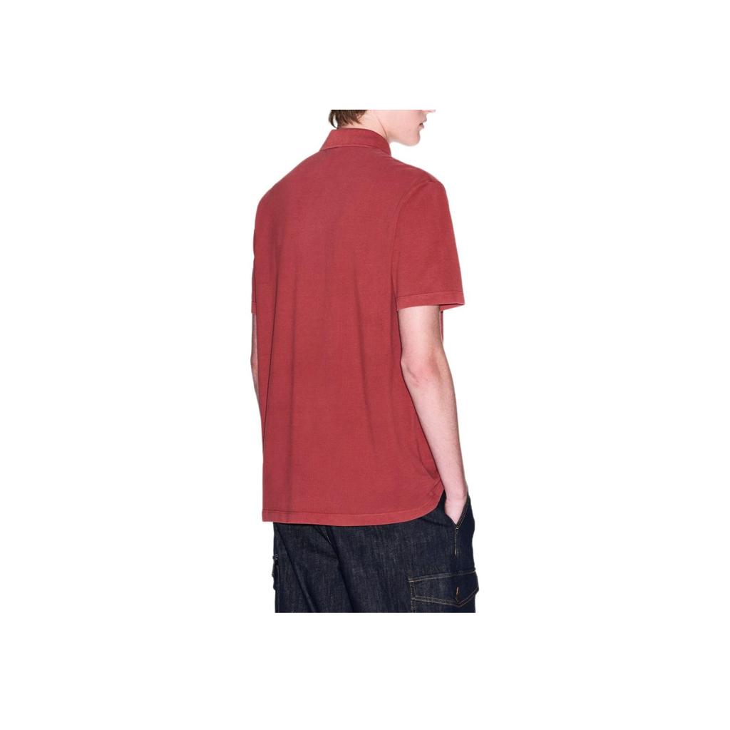 Armani Exchange Vintage Cotton Pique Logo Short Sleeve Polo Shirt Men Polo Shirts Red XM000509-AF13055-U5059