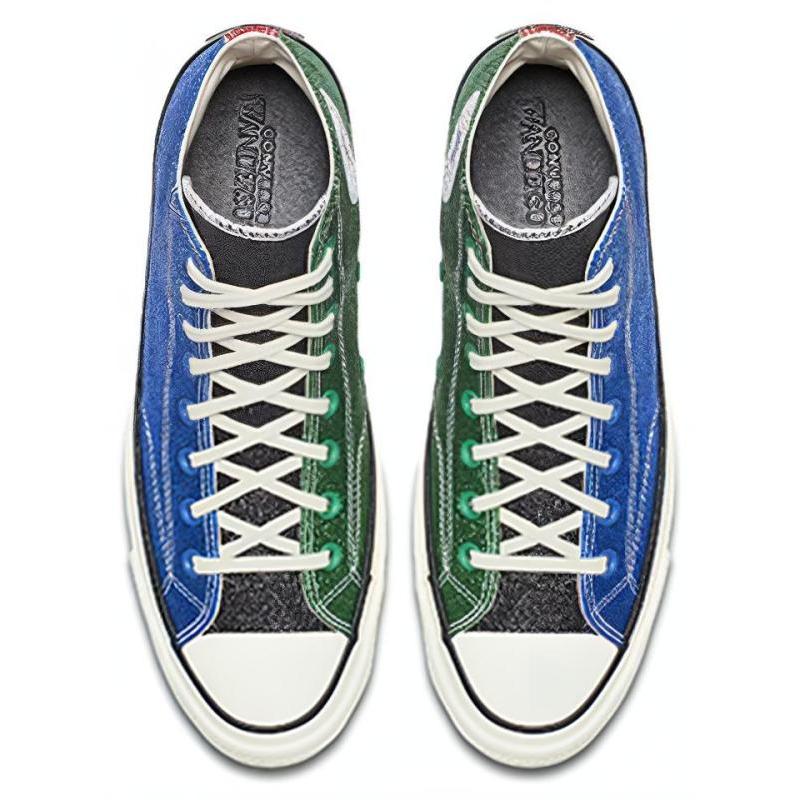 JW Anderson X Converse 1970s Comfortable and Versatile High-Top Canvas Shoes Unisex Blue Green