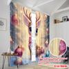 2pcs,2D Plane Printing Curtain Popular Cute Reindeer Christmas Ornaments 100% Polyester (without Rod) Art Deco Festive Perfect