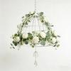 Garland Style Simulated Eucalyptus Rattan 6 White Roses Eucalyptus Garland  Garden Decoration