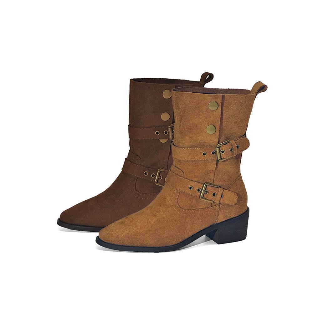 Women's Retro Western Ankle & Mid-Calf Cowboy Boots - New Winter 2025, Brown Coffee