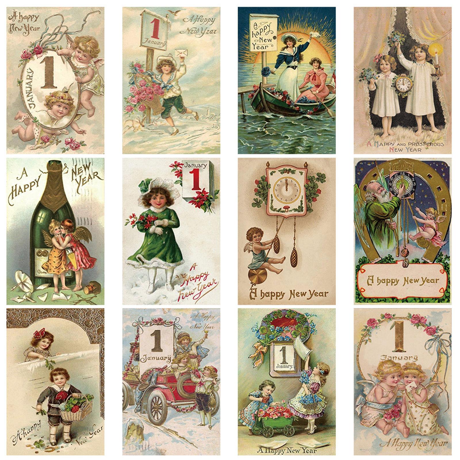 

Набор из 12 наклеек на бутылки вина для демонстрации винтажных самоклеящихся этикеток на бутылки с Новым годом для баров и ресторанов B