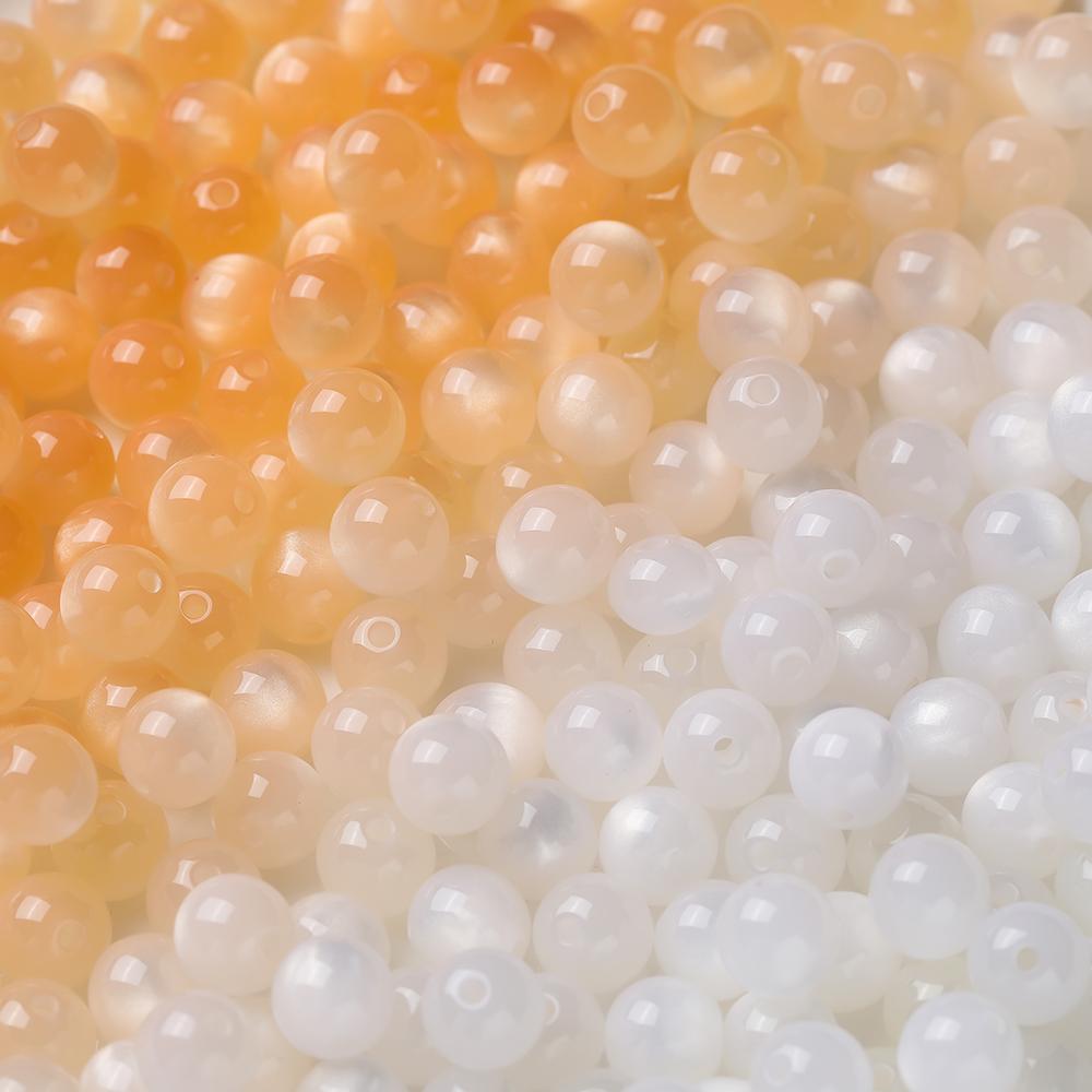 10pcs 8/10/12mm Resin Round Beads UV Changing Reactive Spacer Beads for DIY Necklace Bracelet Earring Jewelry Making Accessories