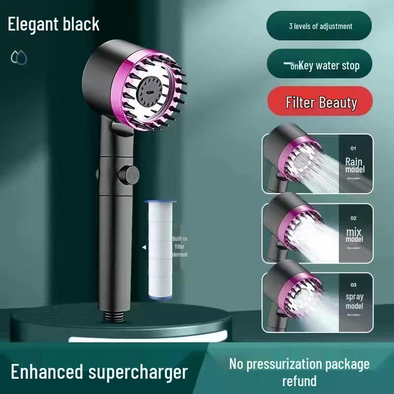 Hans Five-Speed Handheld Shower Head with Booster for Home Bathing