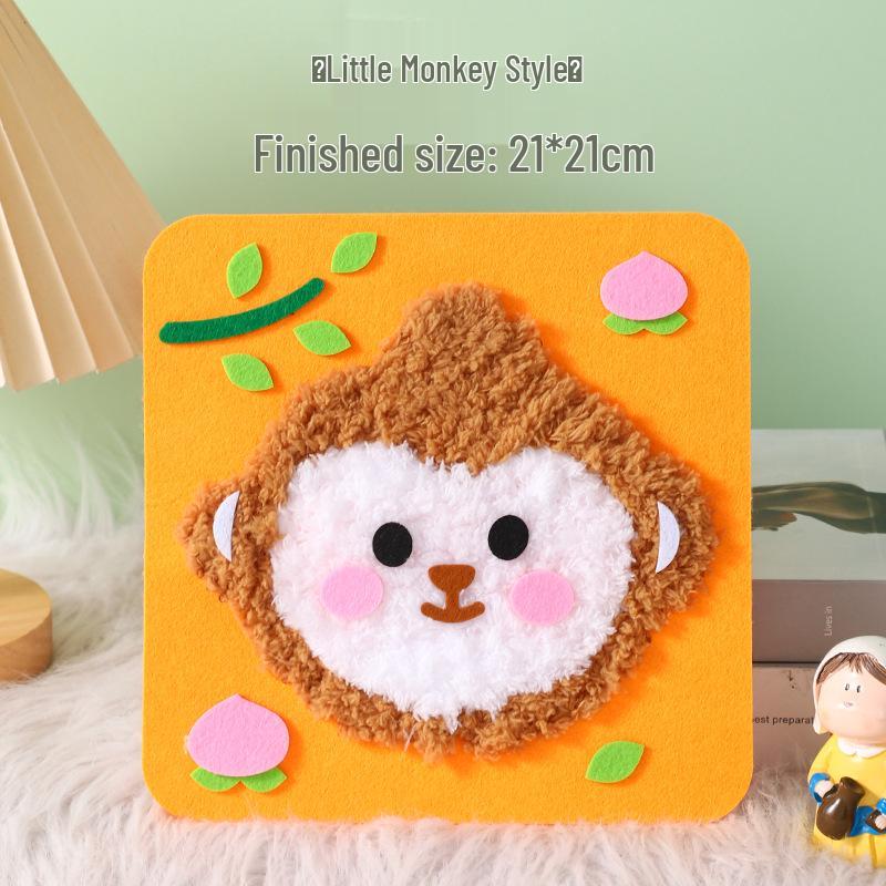 Cartoon Wool Embroidery Kit: Creative DIY Sewing for Kids Aged 3-6