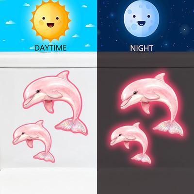 1/2 Foaie Delfin Strălucitor Sticker WC Autoadeziv PVC Decorațiune Baie Sticker Perete Sticker Decor Casă