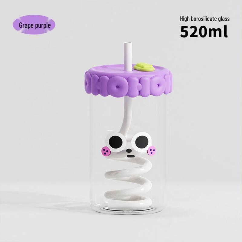Zhiyue Creative Borosilicate Glass Tumbler with Straw