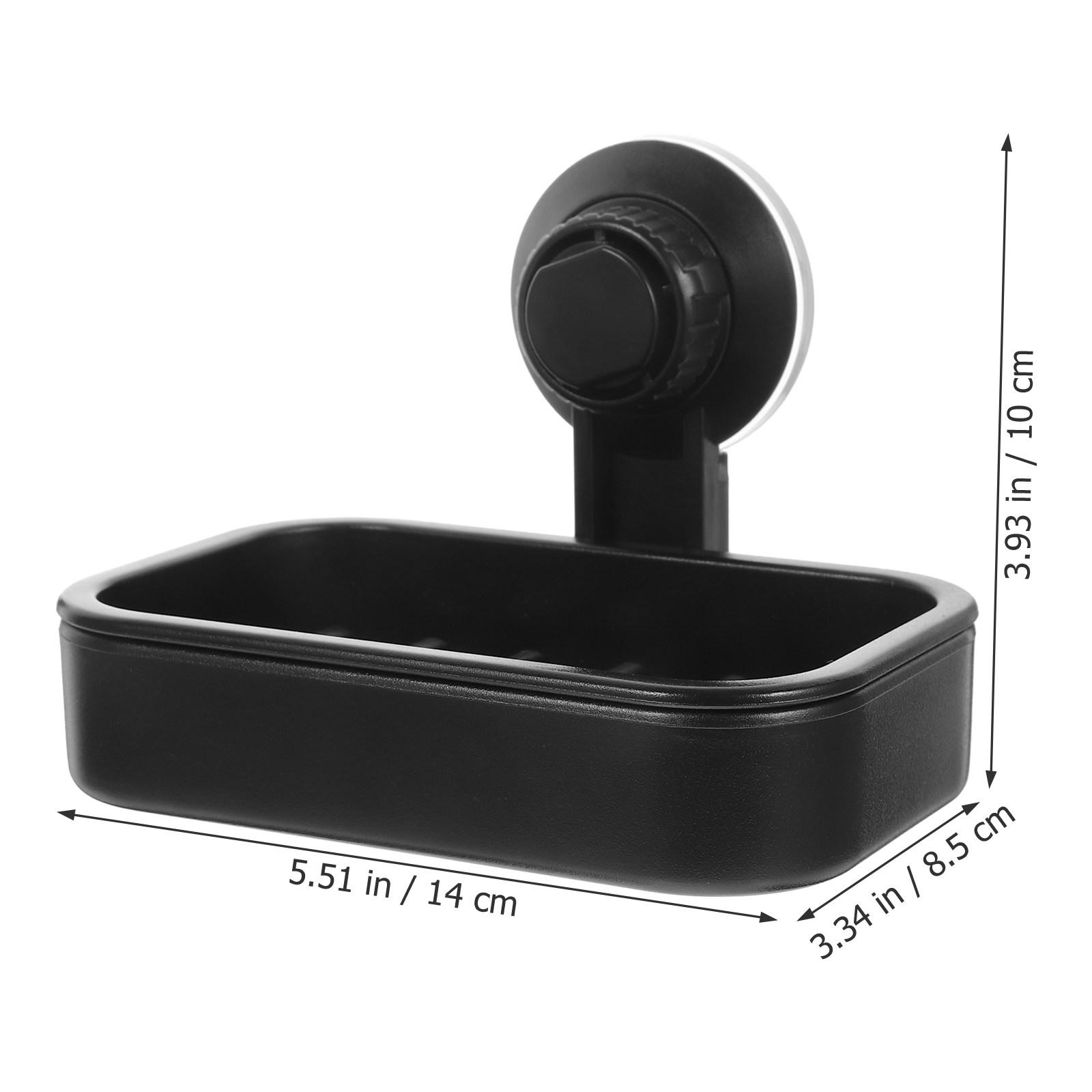 

Black Wall Mounted Suction Cup Soap Dish Holder Heavy Duty Soap Saver for Shower Bathroom Kitchen Tiles Glass No Damage No Tools чёрный