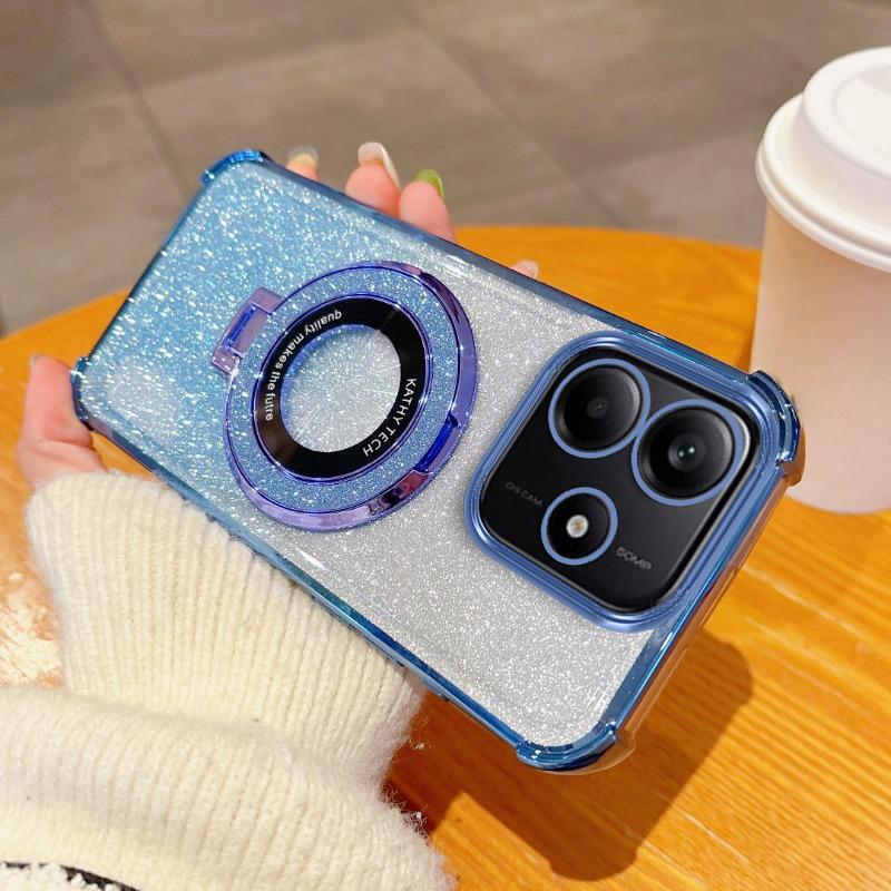 Luxury Glitter Bracket Case For Realme 14ProPlus 14Pro 13Pro 11 12 C30 C30S C31 C33 C35 C55 C61 C63 C53 Case For 13ProPlus Cover