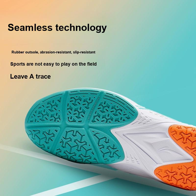 Li Ning All-Around King V Junior Durable Breathable Badminton Shoes Kids Shoes White Green AYTT010-1