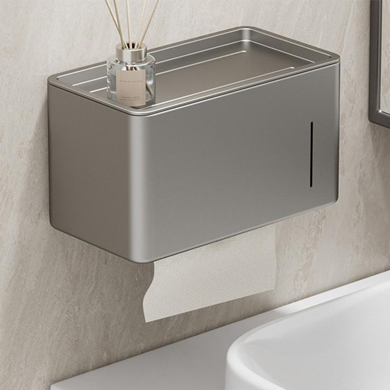 Toilet Paper Holder Commercial Grade No Drill Wall Mounted Moisture Proof Corrosion Resistant for Office Restroom