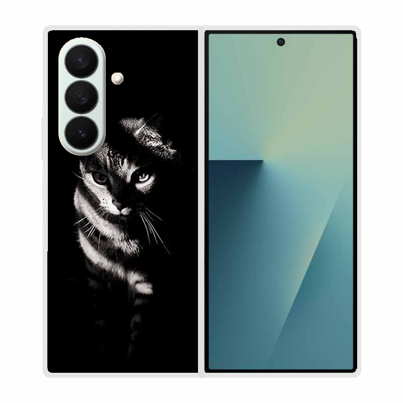 Coque For SAMSUNG Fold 7 5G Cases Animal Marble Clear Hard Phone Funda for Galaxy Z Fold7 5G Back Cover Zfold7 Transparent Shell