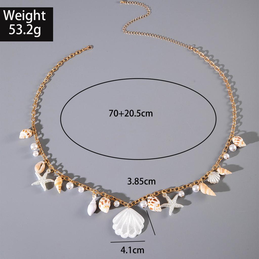 Holiday Style Sexy Rice Bead Waist Chain Set, Ladies Beaded Shell Beach Body Chain