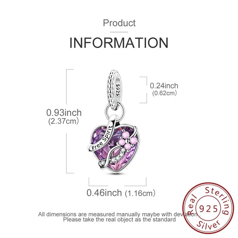 Copper Delicate Pink Purple Crystal Butterfly Pendants Charms Fits Genuine Charms Bracelet Women DoItYourself Jewellery Gifts