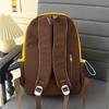 Schoolbag: Pink brown gentle color-block girls' backpack, matte soft fabric, lightweight backpack for college students and campus study