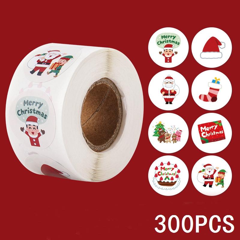 100-500pcs Merry Christmas Snowman Sticker Christmas Party Decor Sticker New Year Gift Box Sealed Baking Cake Tag