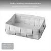 Leather Desktop Organizer Box, Woven Storage Basket, Vanity Makeup Holder for Bedroom, Living Room,