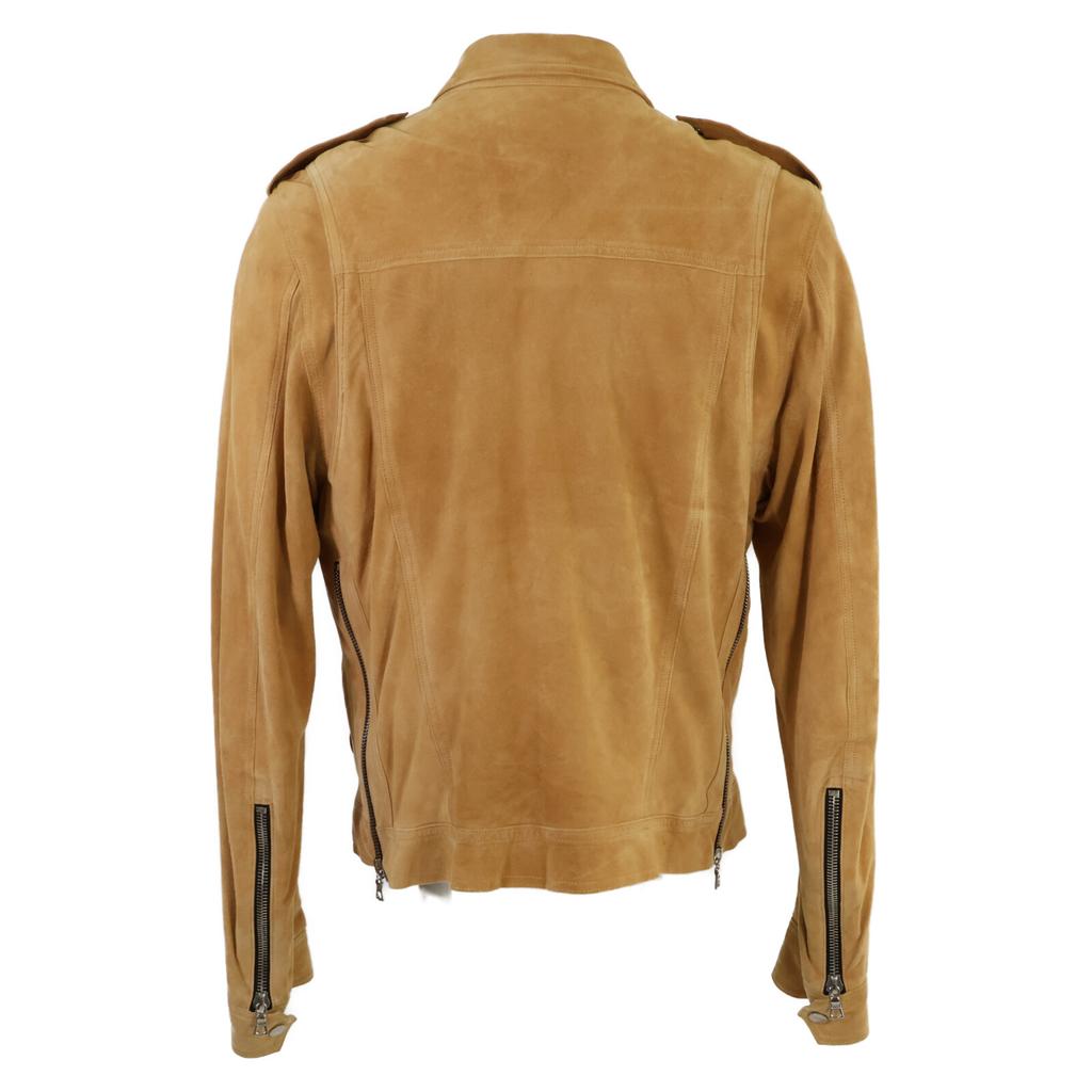 Amiri Side-zip Suede Single Rider Jacket Jacket M beigeUsed