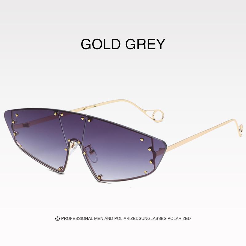 New Fashion Eye Protection Technology Future Women Irregular Mirror Rivet Glasses Vintage Sun Glass for Women Men UV400