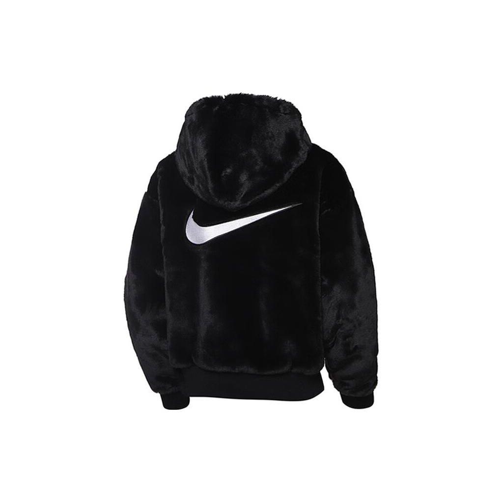 Nike Sportswear Essentials Kunstpelzjacke Schwarz/Weiß Damen Streetwear DD5116-010