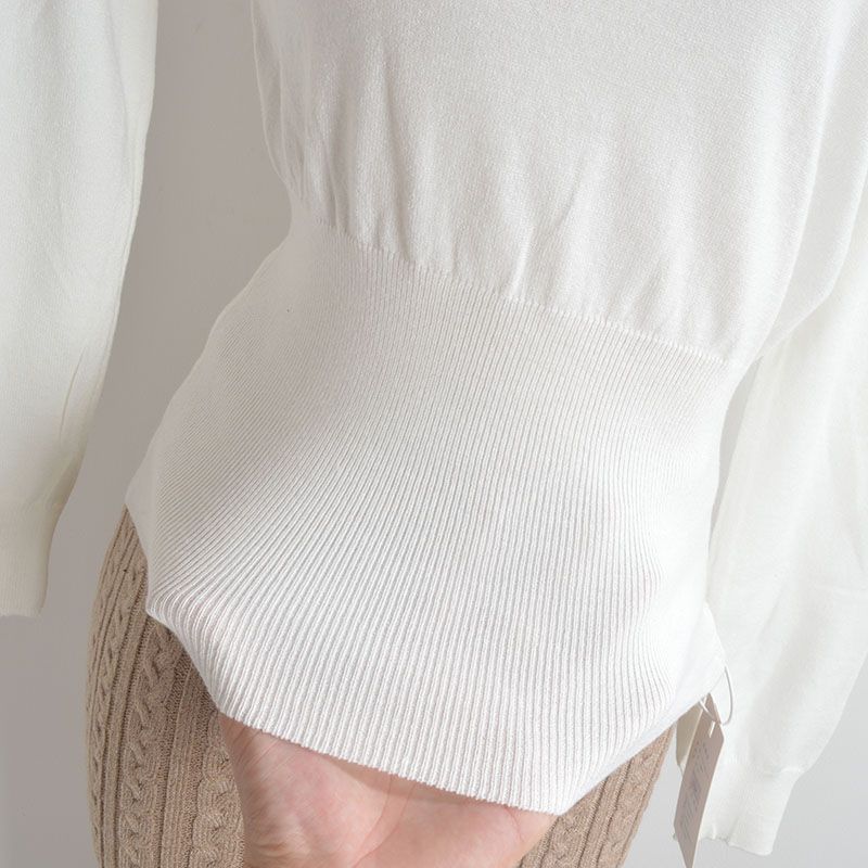 Pure Desire Style Sexy Stylish Oblique Shoulder Long Sleeves Knitwear Women's Autumn New Arrival Silm Inner Bottoming Shirt Tops Tide