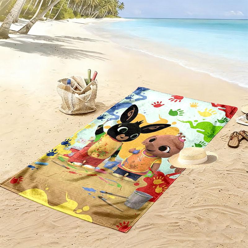 Bing Print Beach Towel, Large Soft Quick Dry Towel for Beach Camping Swimming