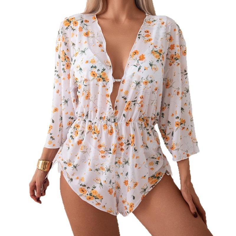 Nuova Moda Sexy Europea e Americana Donna Bordo a Fungo Bikini Blusa Parasole Costume da Bagno Tre Pezzi